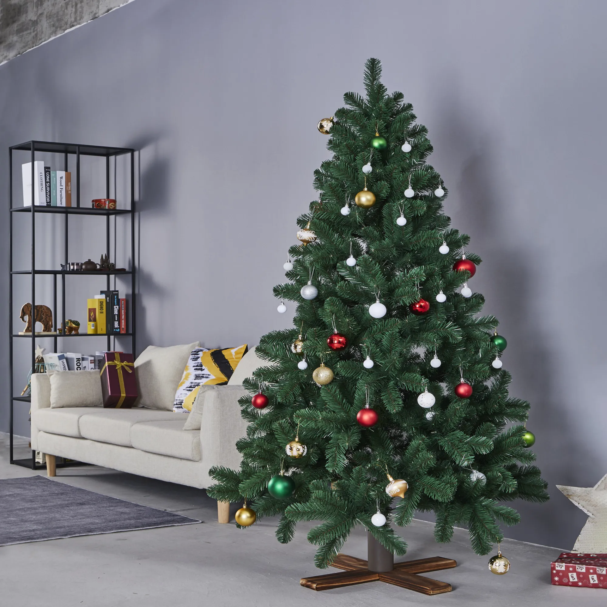 Northlight Artificial Tree Stands-Light Wood Adjustable Artificial Christmas Tree Stand - For Trees Up To 7.75Ft Tall
