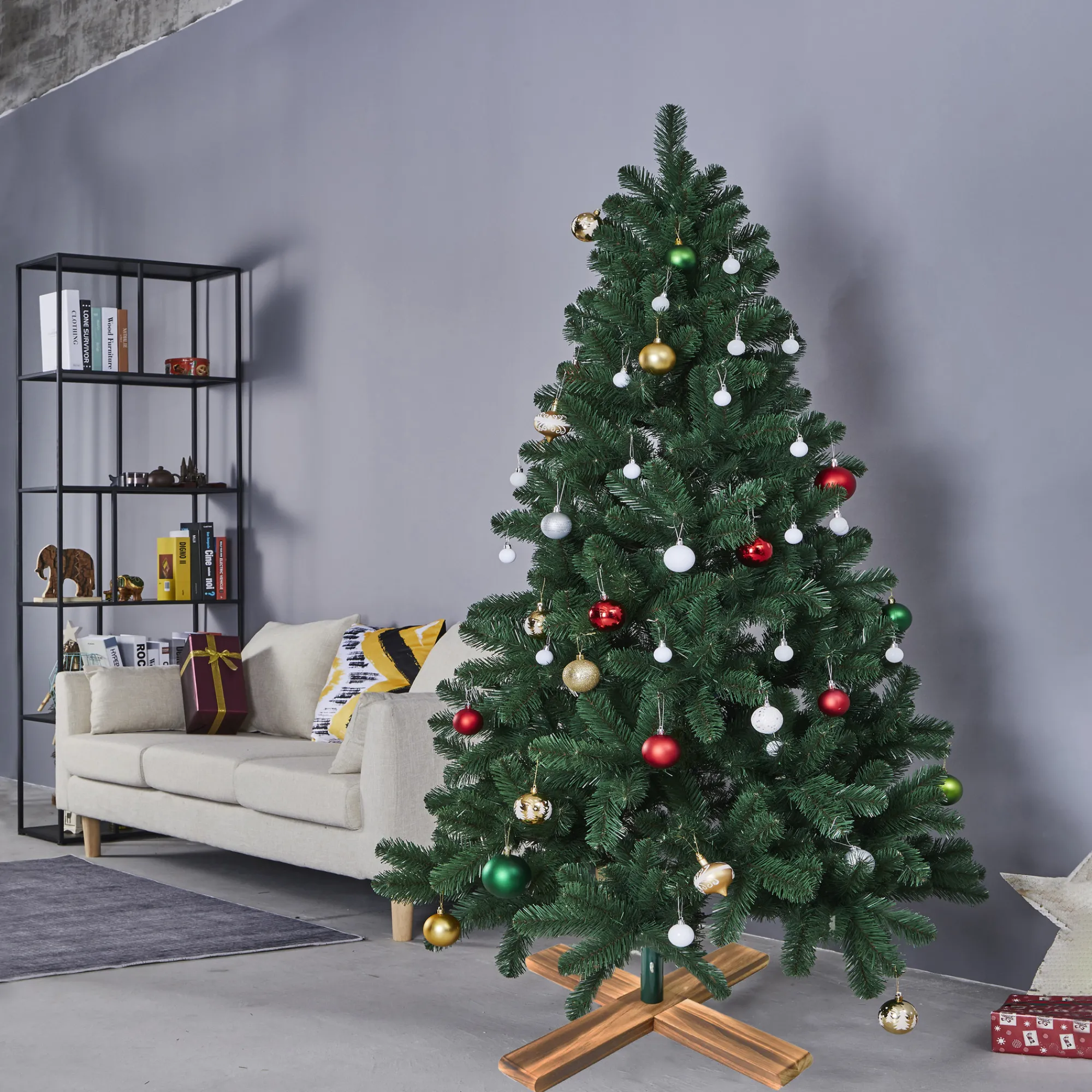 Northlight Artificial Tree Stands-Light Wood Artificial Christmas Tree Stand - For Trees Up To 7.75Ft Tall