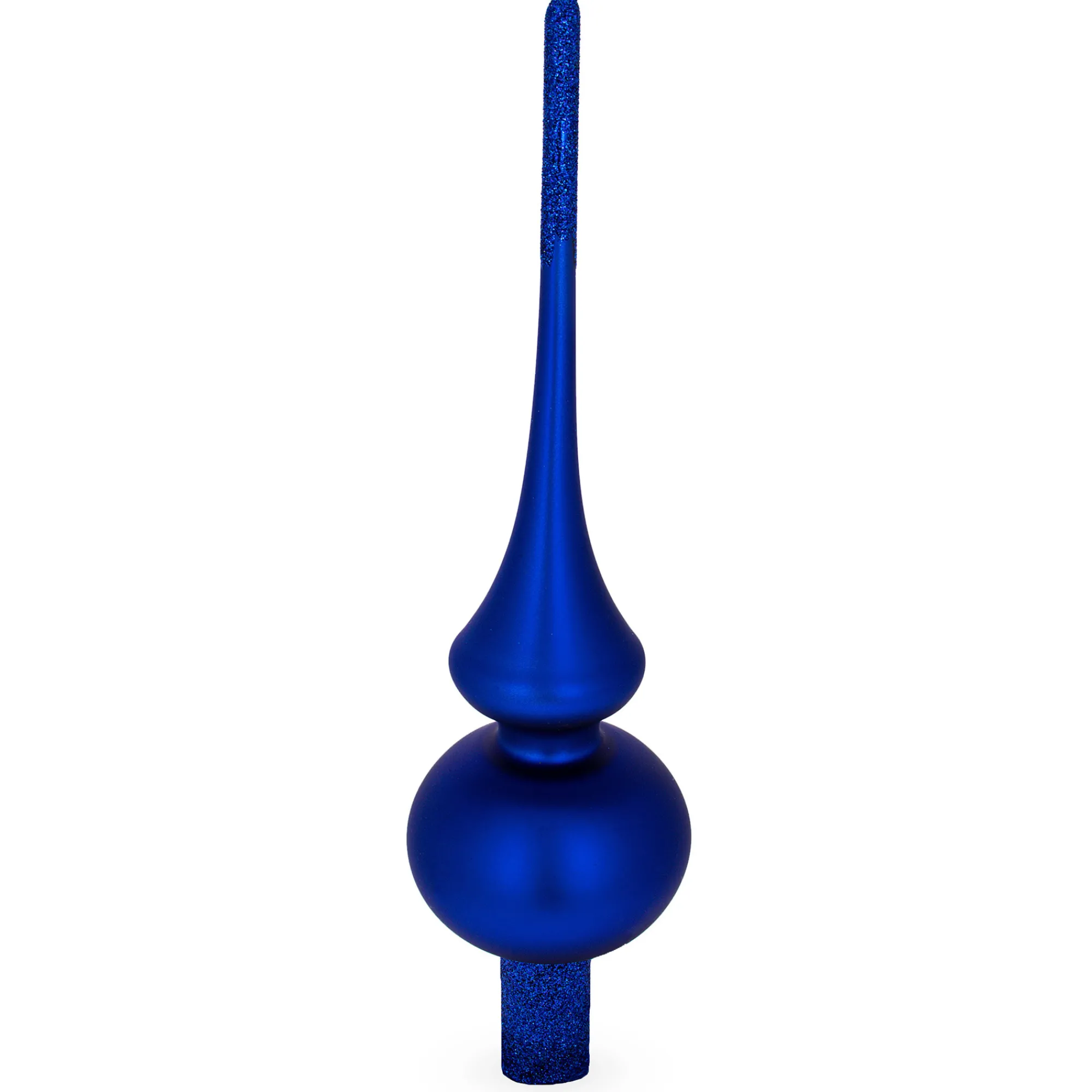 BESTPYSANKY Finials-Matte Solid Blue Glass Christmastree Topper 11 Inches