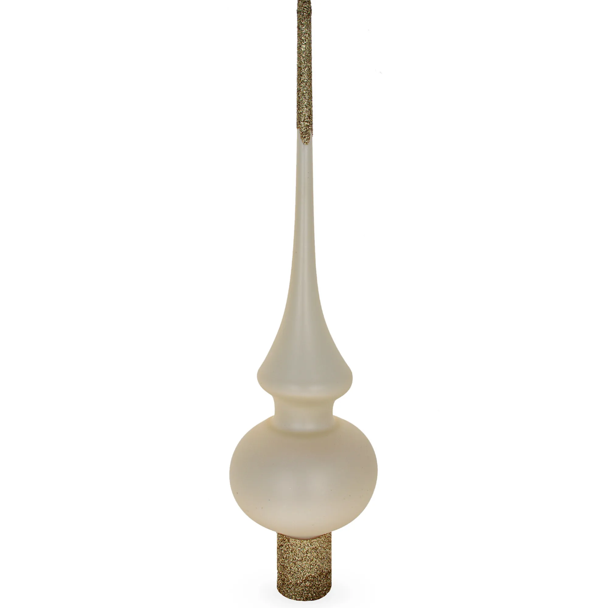 BESTPYSANKY Finials-Matte Solid Champagne Color Glass Christmastree Topper 11 Inches