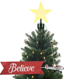 Mr. Christmas Santa Claus- Santa In Biplane Animated Tree Topper