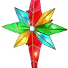 Kurt Adler Finials-Multi Color Capiz Star Of Bethlehem Christmas Tree Topper Decoration Ul3124 New