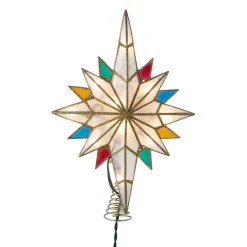 Kurt Adler Finials-Multi Tip Capiz Bethlehem Star Christmas Tree Topper Ul3163 New