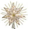 Kurt Adler Finials-Natural Capiz 7 Point Star Lit Christmas Tree Topper Decoration 14 Inch Ul3065