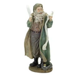 Contemporary Home Living Santa Claus-Pack Of 2 Multi-Colored Decorative Resin Santa With List Table Topper, 22.5"
