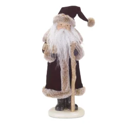 Contemporary Home Living Santa Claus-Pack Of 2 Multi-Colored Resin Santa With Cane Table Topper, 22"