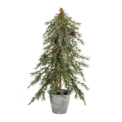 Diva At Home Unlit-Pack Of 2 Potted Pine Pencil Artificial Christmas Tree - Unlit 22"
