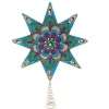 Kurt Adler Finials-Peacock 8 Point Star Christmas Tree Topper 16 Inch S4438