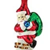 Kurt Adler Finials-Red Santa Claus Glass Christmas Tree Topper Decoration 16 Inch Gg0497 New