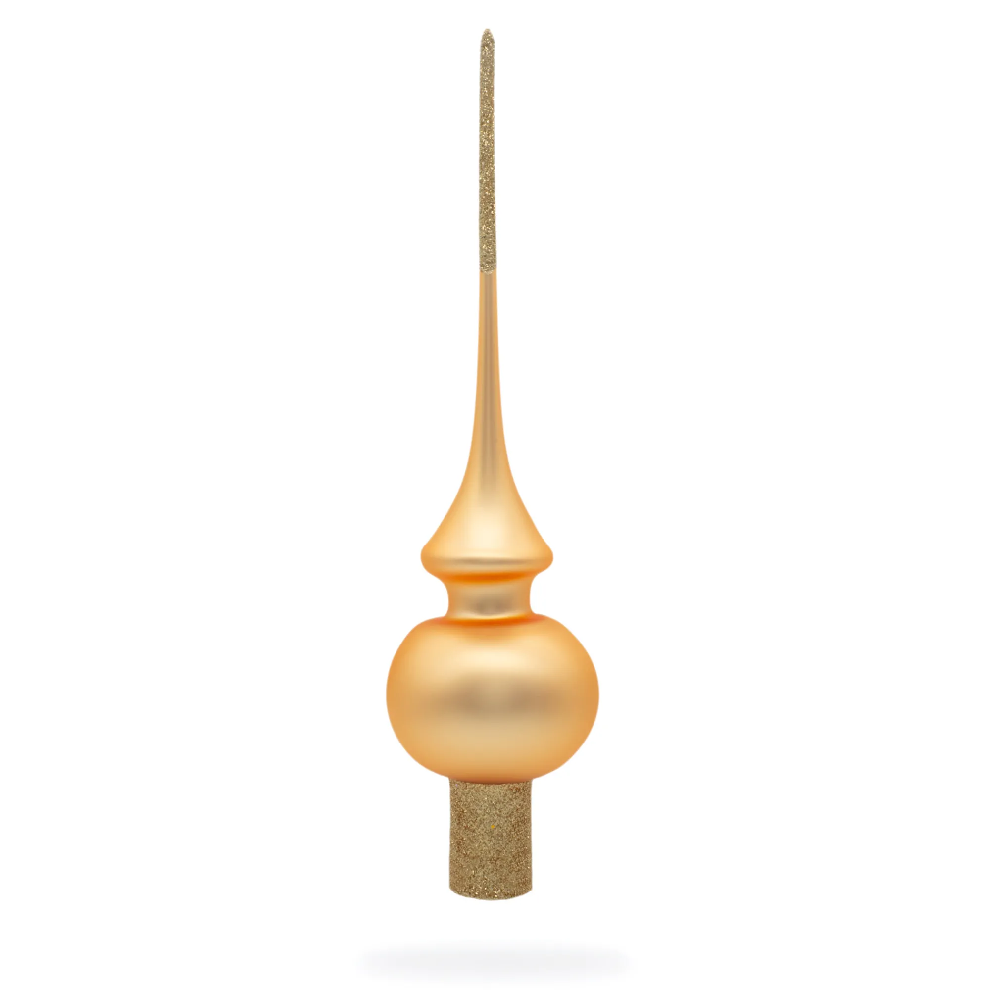 BESTPYSANKY Finials-Rose Gold Solid Color Glass Christmas Tree Topper 11 Inches