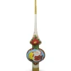 BESTPYSANKY Santa Claus-Santa Claus White Mistletoe Glass Christmas Tree Topper 11 Inches - Bbb-271