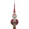 BESTPYSANKY Santa Claus-Santa In Glitter On Red Christmas Tree Topper 11 Inches