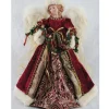Home and Holiday Shops Finials-Santa's Workshop Burgundy And Cream Angel Christmas Tree Topper 16 Inch