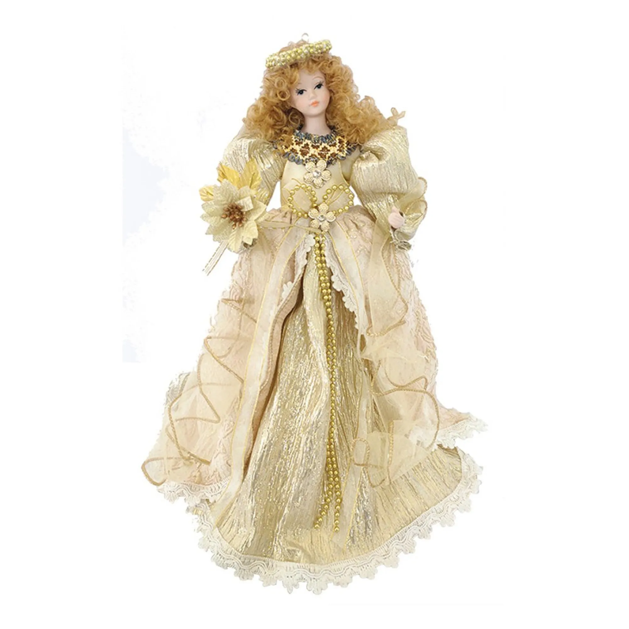 Home and Holiday Shops Finials-Santa's Workshop Cream Angel Christmas Tree Topper 14 Inch