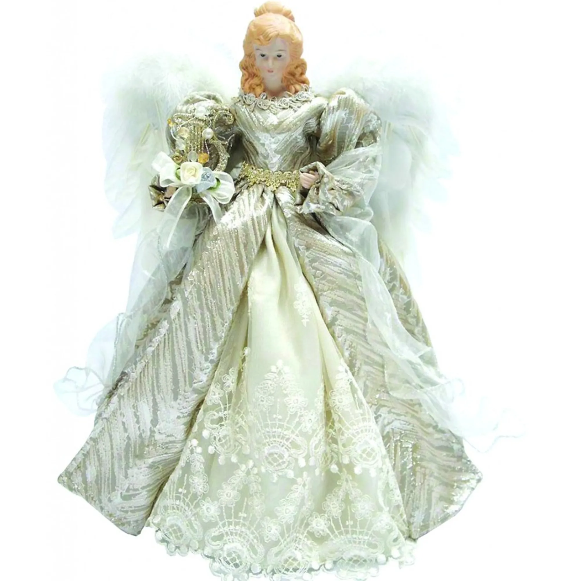 Home and Holiday Shops Finials-Santa's Workshop Silver Elegance Angel Christmas Tree Topper 16 Inch