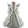 Home and Holiday Shops Finials-Santa's Workshop Silver Snowfall Angel Christmas Tree Topper 16 Inch