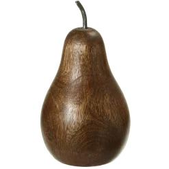 Diva At Home Real Tree Stands-Set Of 4 Brown Large Wooden Rustic Style Finished Pear Decor 6"