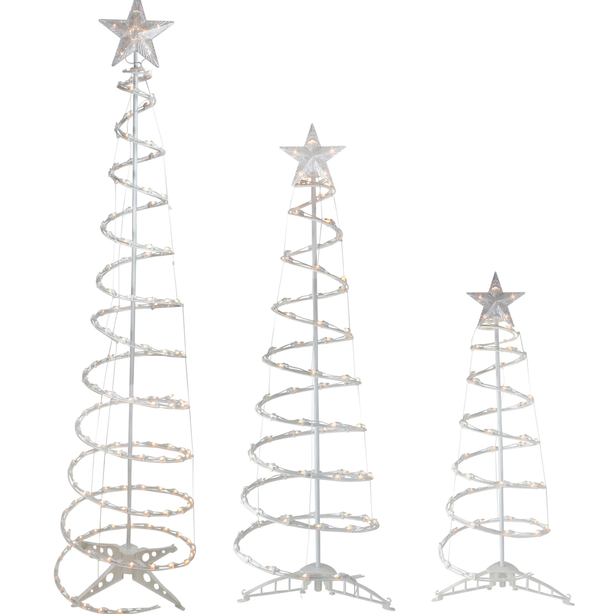 Northlight Spiral-Set Of 3 Clear Lighted Spiral Christmas Trees - 3', 4', And 6'