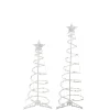 Northlight Spiral-Set Of 2 Led Lighted Warm White Outdoor Spiral Christmas Cone Trees 3', 4'