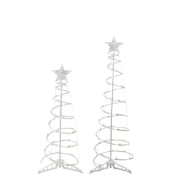 Northlight Spiral-Set Of 2 Led Lighted Warm White Outdoor Spiral Christmas Cone Trees 3', 4'