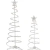 Northlight Spiral-Set Of 2 Lighted Clear Outdoor Spiral Christmas Cone Trees 4', 6'