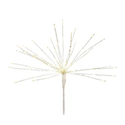 Contemporary Home Living Stars-Set Of 2 Lighted Led Starburst Christmas Tree Topper - White Lights
