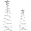 Northlight Spiral-Set Of 2 Lighted Multi-Color Outdoor Spiral Christmas Cone Trees 4', 6'