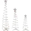 Northlight Spiral-Set Of 3 Lighted Multi-Color Spiral Christmas Trees - 3', 4', And 6'