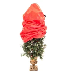 Northlight Tree Storage-Set Of 2 Red And Black Christmas Topiary Storage Bags With Drawstring 36"