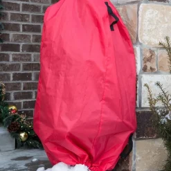 Northlight Tree Storage-Set Of 2 Red And Black Christmas Topiary Storage Bags With Drawstring 36