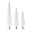 Contemporary Home Living Unlit-Set Of 2 White Plastic Tree With Silver Glitters (3 Asst) 20"