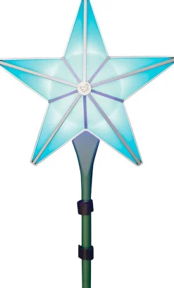 BlissLights Stars-Shining Star Christmas Tree Topper - Multicolored Led Light Show, Indoor Holiday Projector Lighting (Gold Trim, Green Stars)