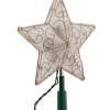 Kurt Adler Finials-Silver 5 Point Star Lighted Christmas Tree Topper Decoration 8.5 Inch Ul1857 New
