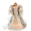 Home and Holiday Shops Finials-Silver And Grey Angel Christmas Tree Topper 14 Inch Ul2223 New