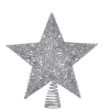Kurt Adler Finials-Silver Glitter 5 Point Star Christmas Tree Topper Decoration 12 Inch H9595 New