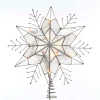 Home and Holiday Shops Finials-Silver Snowflake Star Lighted Capiz Treetopper Ul3143 14 Inch New