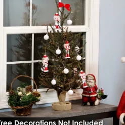 Sunnydaze Decor Unlit-Sunnydaze Homespun Holiday Artificial Christmas - 3-Foot Tall - Green