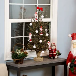 Sunnydaze Decor Unlit-Sunnydaze Homespun Holiday Artificial Christmas - 3-Foot Tall - Green