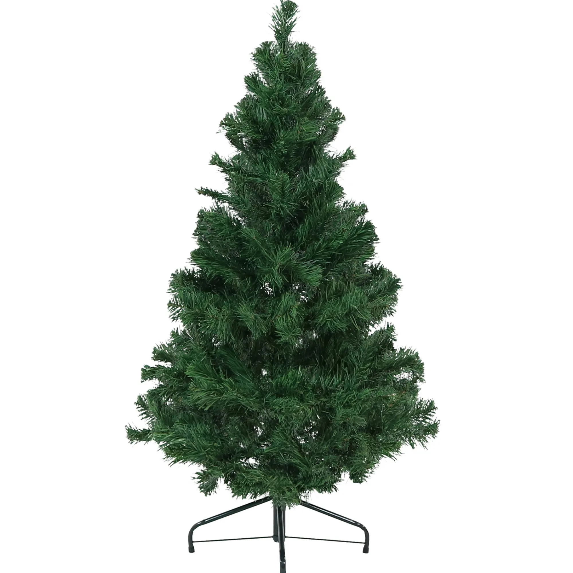 Sunnydaze Decor Unlit-Sunnydaze Indoor Artificial Unlit Canadian Pine Full Christmas Tree With Metal Stand And Hinged Branches - 4' - Green