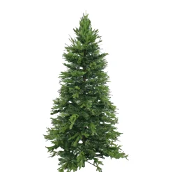 Sunnydaze Decor Unlit-Sunnydaze Indoor Artificial Unlit Slim Christmas Tree With Metal Stand And Hinged Branches - 6' - Green