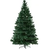 Sunnydaze Decor Unlit-Sunnydaze Indoor Artificial Unlit Canadian Pine Full Christmas Tree With Metal Stand And Hinged Branches - 7' - Green