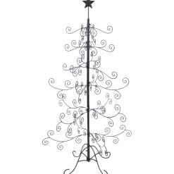 Sunnydaze Decor Unlit-Sunnydaze Indoor Metal Noelle Christmas Holiday Ornament Craft Bauble Tree Holder Display - 60" - Black