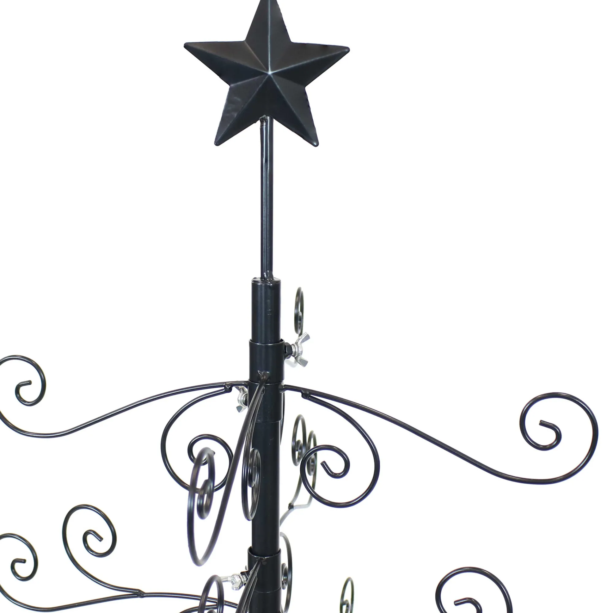 Sunnydaze Decor Unlit-Sunnydaze Indoor Metal Noelle Christmas Holiday Ornament Craft Bauble Tree Holder Display - 60" - Black