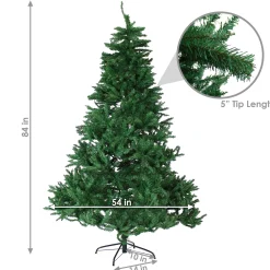 Sunnydaze Decor Unlit-Sunnydaze Indoor Unlit Faux Tannenbaum Slim Evergreen Holiday Christmas Tree With Hinged Branches - 7' - Green