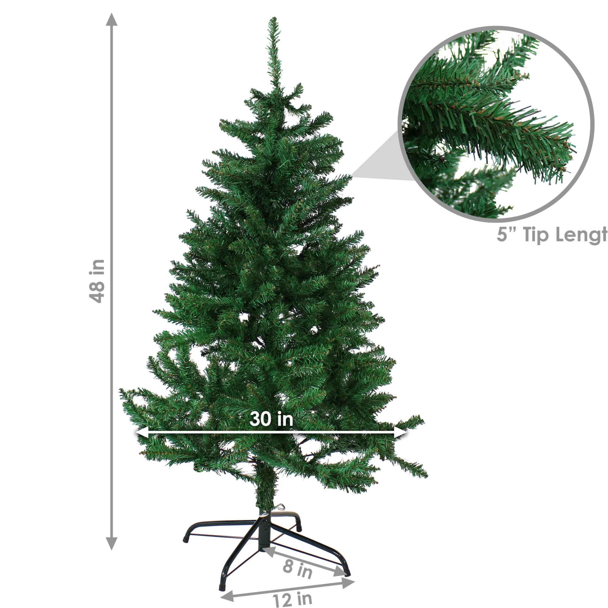 Sunnydaze Decor Unlit-Sunnydaze Indoor Unlit Faux Tannenbaum Slim Evergreen Christmas Tree With Hinged Branches - 4' - Green