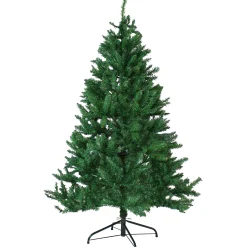 Sunnydaze Decor Unlit-Sunnydaze Indoor Unlit Faux Tannenbaum Slim Holiday Evergreen Christmas Tree With Hinged Branches - 5' - Green