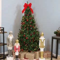 Sunnydaze Decor Unlit-Sunnydaze Indoor Unlit Faux Tannenbaum Slim Holiday Evergreen Christmas Tree With Hinged Branches - 6' - Green