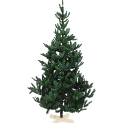 Sunnydaze Decor Unlit-Sunnydaze Unlit Artificial Christmas Tree With Traditional Wood Base - 6-Foot