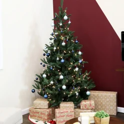 Sunnydaze Decor Unlit-Sunnydaze Unlit Artificial Christmas Tree With Traditional Wood Base - 6-Foot