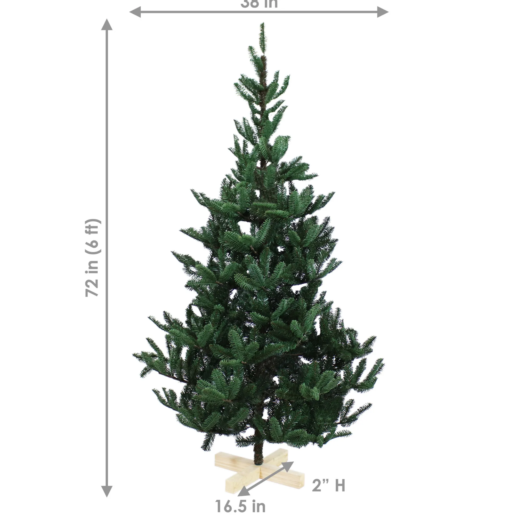 Sunnydaze Decor Unlit-Sunnydaze Unlit Artificial Christmas Tree With Traditional Wood Base - 6-Foot